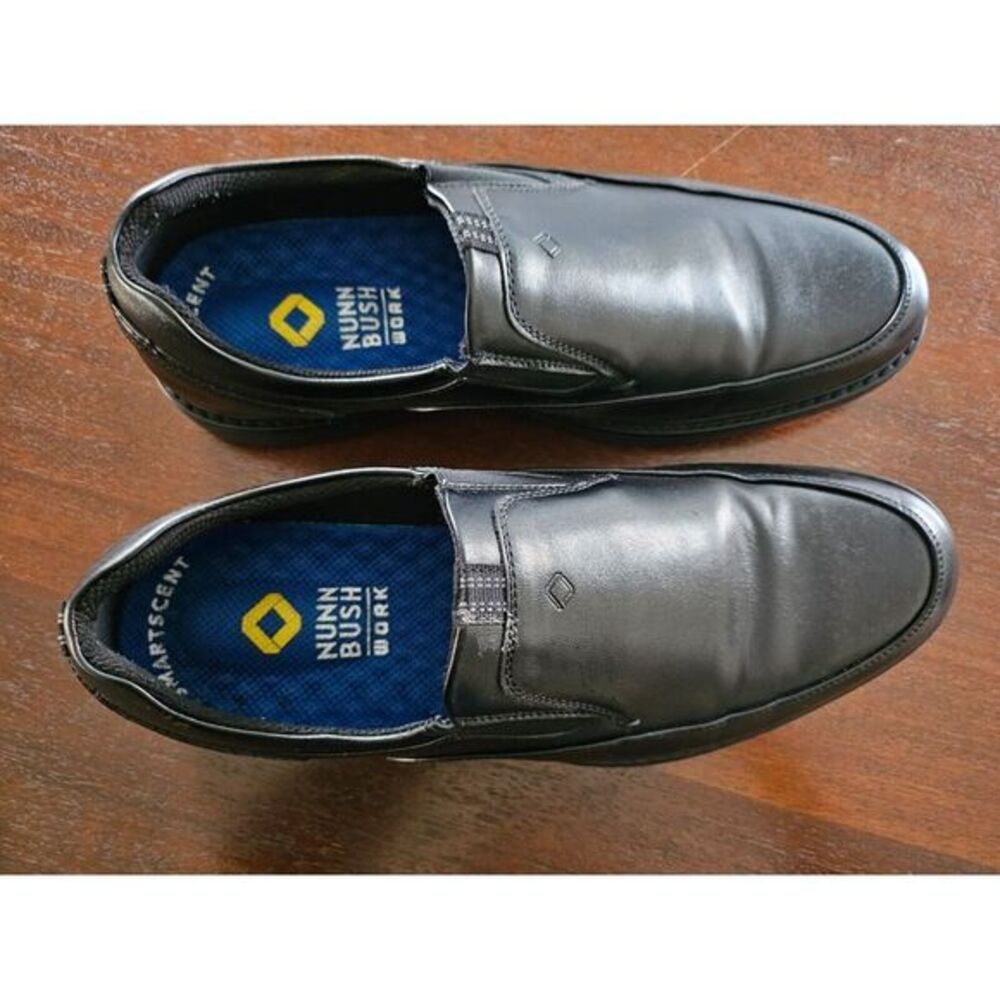 Nunn Bush Wade Work Moc Toe Slip-On Shoes, Black, Men's 9.5 - Picture 3 of 9